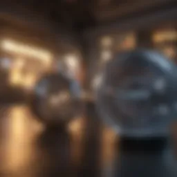 Virtual environment showcasing digital marketing tools