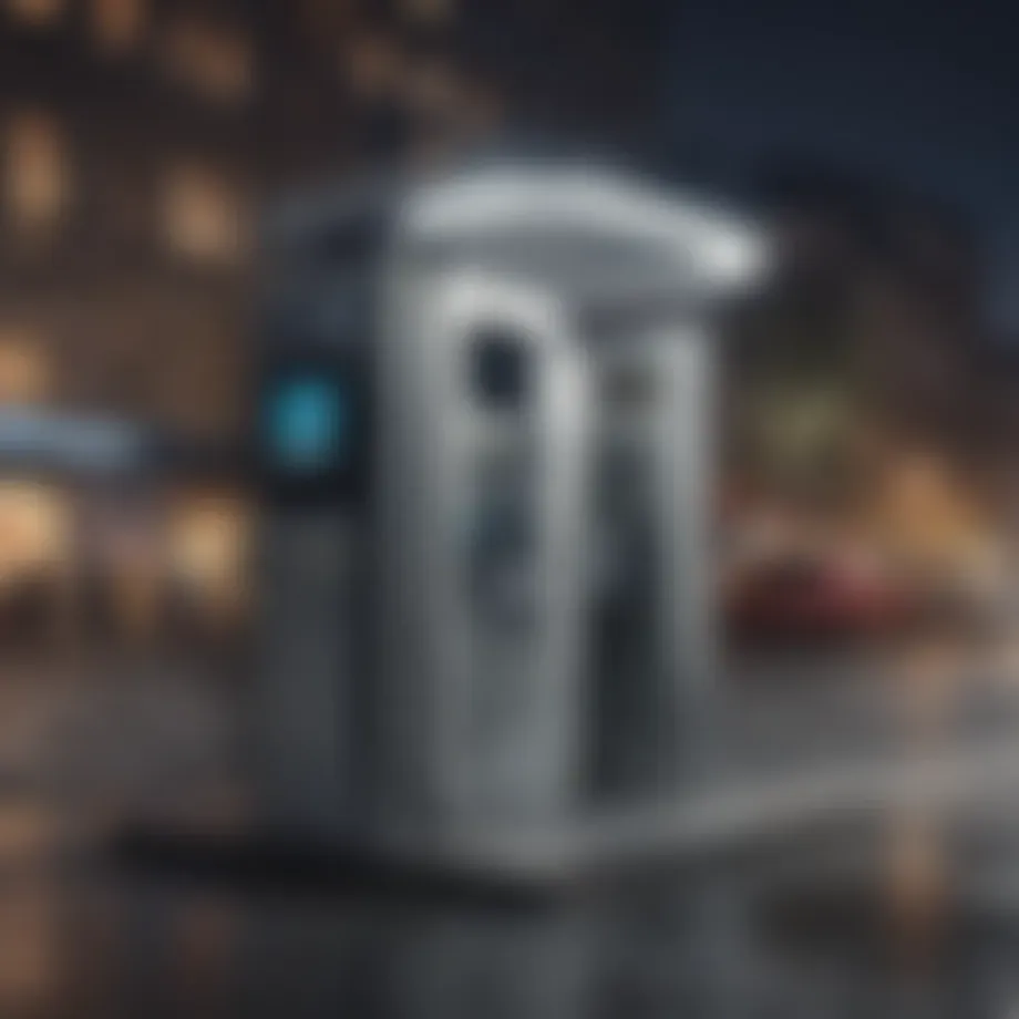 A mobile vehicle charging station in an urban setting