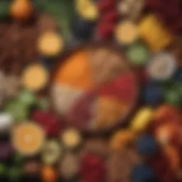 A colorful assortment of fiber-rich foods