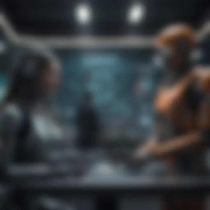 A futuristic representation of decision-making in an AI-driven environment.