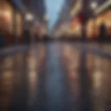 Visual representation of social distance markers in a public space