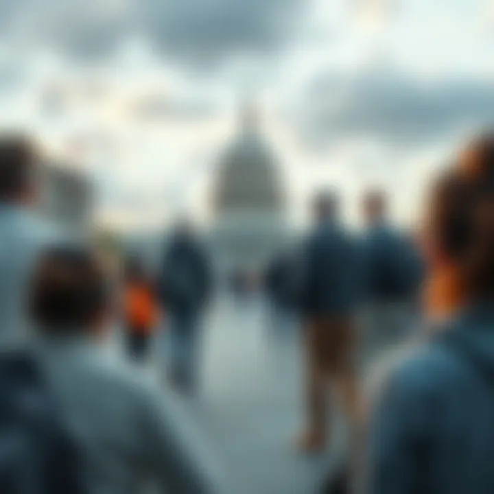 Citizen and Government Interaction An illustration portraying the dynamic interaction between citizens and government