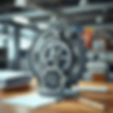 Public Policy Development Mechanism A symbolic representation of public policy development with gears and documents