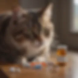 Cat receiving medication