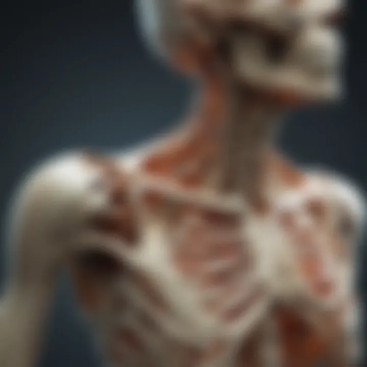 Illustration of the skeletal system highlighting osteoporosis risk