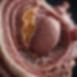 Detailed anatomy of the pancreas highlighting cyst location