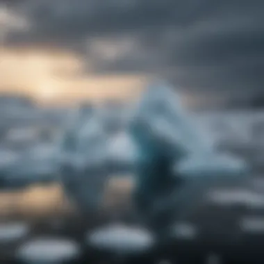 A visual representation of global warming effects on icebergs