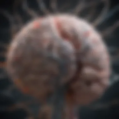 A close-up of a brain with neural connections highlighted, symbolizing psychological mechanisms.