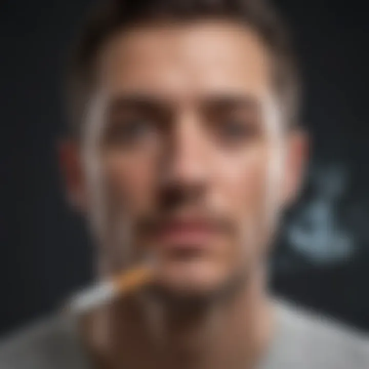Chart depicting the relationship between mental health and smoking cessation.