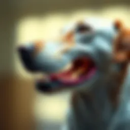 An anatomical illustration of a dog's trachea highlighting the area affected by collapse