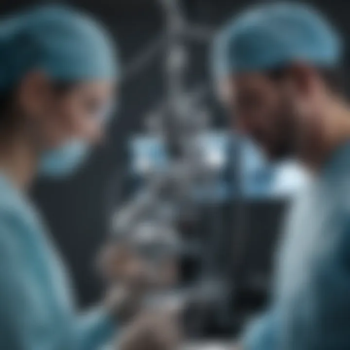 Surgeon controlling robotic instruments during surgery