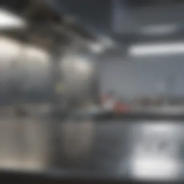 Importance of Clean Surfaces Sanitized surface in a commercial kitchen