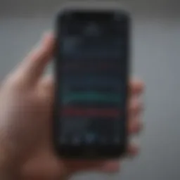A sleek smartphone displaying heart rate data in an engaging user interface