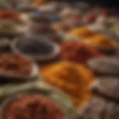 An array of spices known for their health benefits, particularly in managing hypertension.