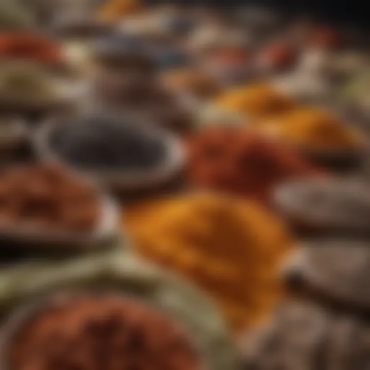 An array of spices known for their health benefits, particularly in managing hypertension.