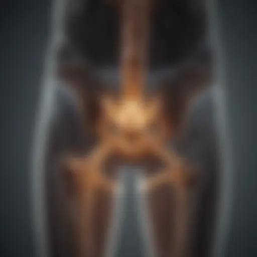 X-ray of hip joint post-surgery showing implant