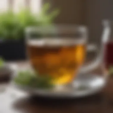 The Healing Power of Herbal Infusions Close-up of freshly brewed herbal tea in a delicate cup