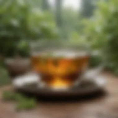 The Essence of Heart-Healthy Teas A serene tea garden showcasing an array of tea leaves