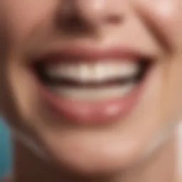 A close-up view of laminated teeth showcasing their shine and alignment