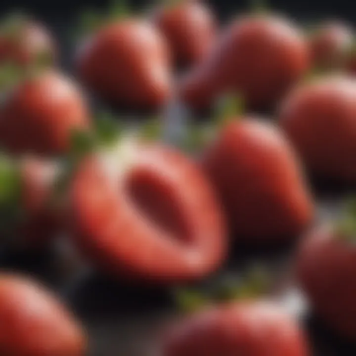Illustration depicting the health benefits associated with the acidic nature of strawberries