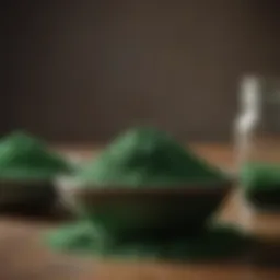 Vibrant green spirulina powder in a bowl
