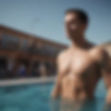 Athlete Performance Testing Swimwear Athlete testing swimwear in a competitive environment