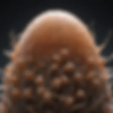 Illustration of louse eggs on hair strands