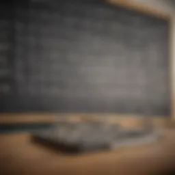 Mathematics equations on a chalkboard in an engineering classroom