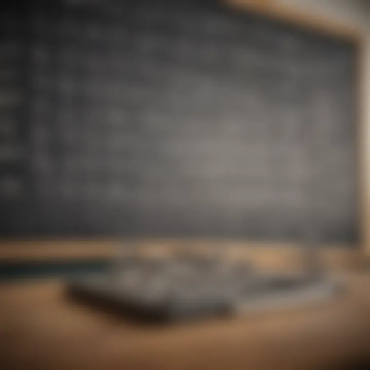 Mathematics equations on a chalkboard in an engineering classroom