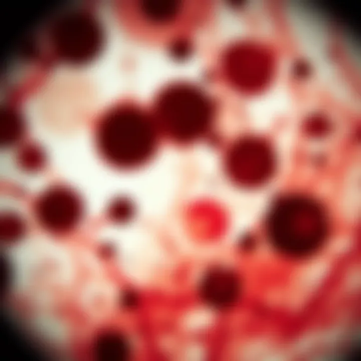 Close-up of a microscope slide showing blood and mucus