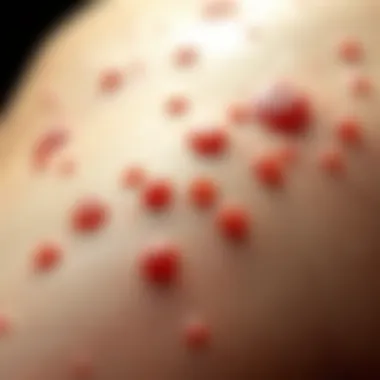 Close-up of celiac rash showing lesions on skin