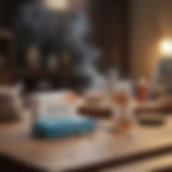 A variety of smoking cessation products on a table