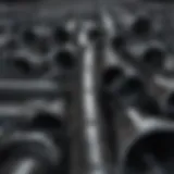 Close-up view of gas pipe steel showing material composition and structural features