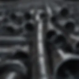 Close-up view of gas pipe steel showing material composition and structural features