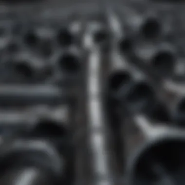 Close-up view of gas pipe steel showing material composition and structural features