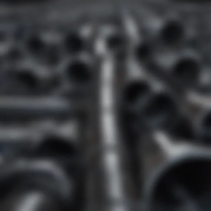 Close-up view of gas pipe steel showing material composition and structural features