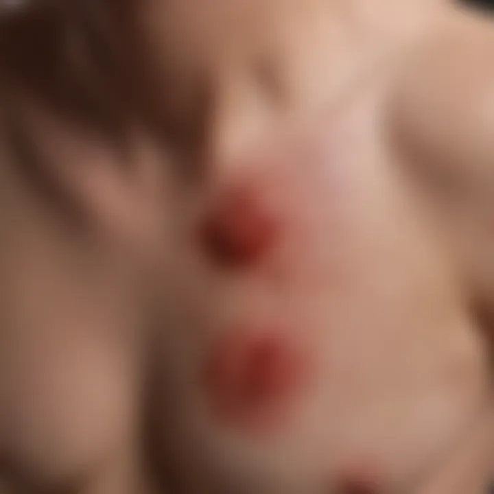 Diagram illustrating the painful rash associated with shingles