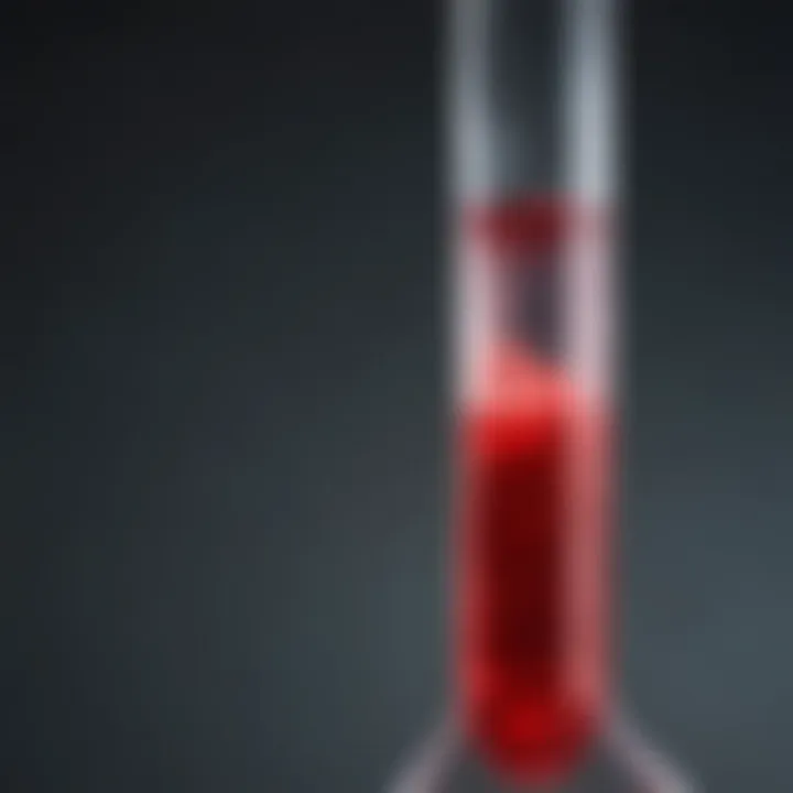 Graphic showing high creatinine levels in a blood sample