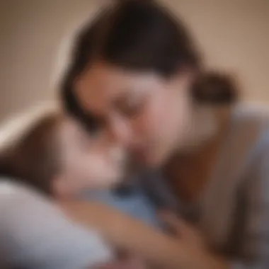 A caregiver providing support after a seizure Caregiver comforting a child post-seizure