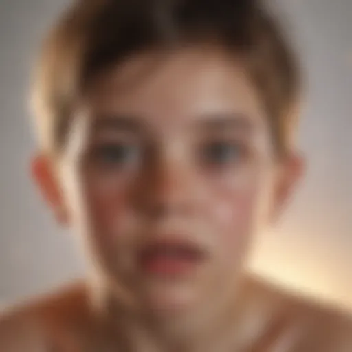 Child experiencing a high fever with visible discomfort