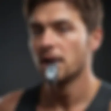 Person using a breath meter in a fitness context