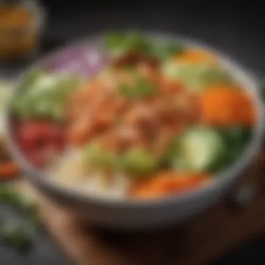 Nutritional Benefits of Kimchi in Everyday Diet A bowl of kimchi salad with a variety of colorful vegetables.