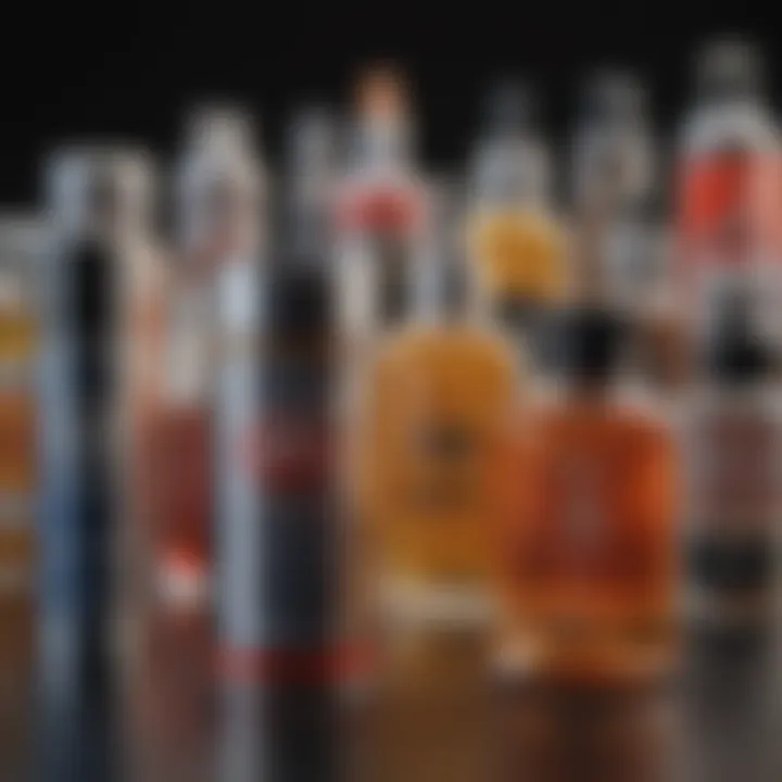Different types of lubricants displayed