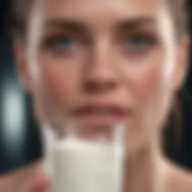 A visual representation of the symptoms of milk intolerance in adults