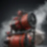 Detailed view of mist blower sprayer components