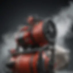 Detailed view of mist blower sprayer components