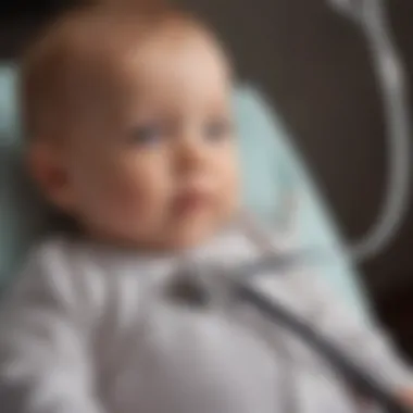 Clinical Application of NICU Stethoscope Healthcare professional using a NICU stethoscope on a neonate
