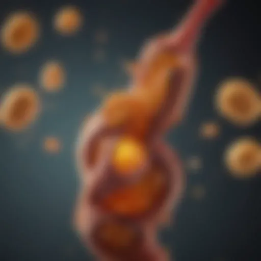 Diagram illustrating the formation of gallstones in the gallbladder