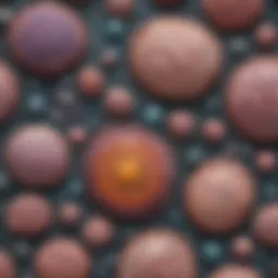 Microscopic view of different ovarian tumor types showing distinct cellular structures