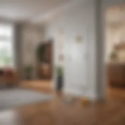 Illustration of radon gas detection in a home environment